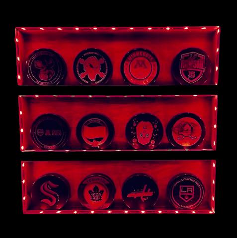 Premium Handcrafted - Hockey Puck Display Case, Standard Size (12 Puck)