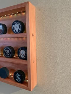 Premium Handcrafted - Hockey Puck Display Case, Large Size (18 Puck)