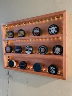 Premium Handcrafted - Hockey Puck Display Case, Large Size (18 Puck)