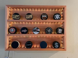 Premium Handcrafted - Hockey Puck Display Case, Large Size (18 Puck)