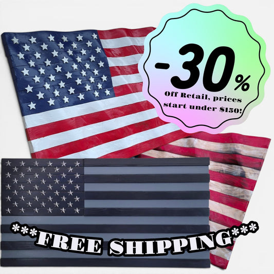 Handmade American Flag Display (37" x 19.5")